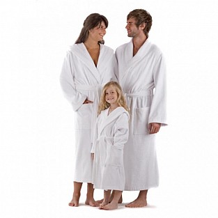 unisex župan Vestis 3150 SAUNA 0100 biely kapucňa