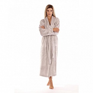 unisex župan Vestis 2156 SIENA dlhá 9151 SIVÁ golier