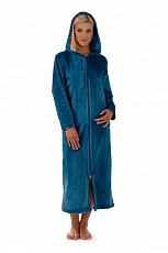 dámsky župan Vestis 3656 SIENA dlhá so zipsom 6430 PETROLEJ