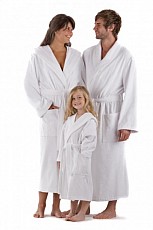 unisex župan Vestis 3150 SAUNA 0100 biely kapucňa