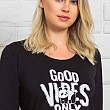 dámske pyžamo Vienetta Secret Good vibes čierna